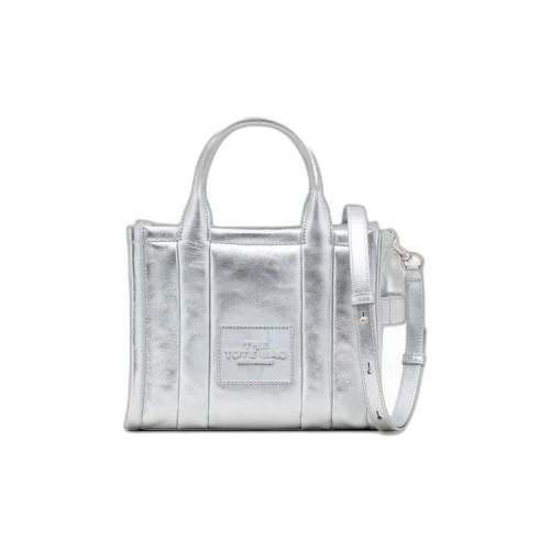Marc Jacobs The Metallic Leather Small Tote Silver