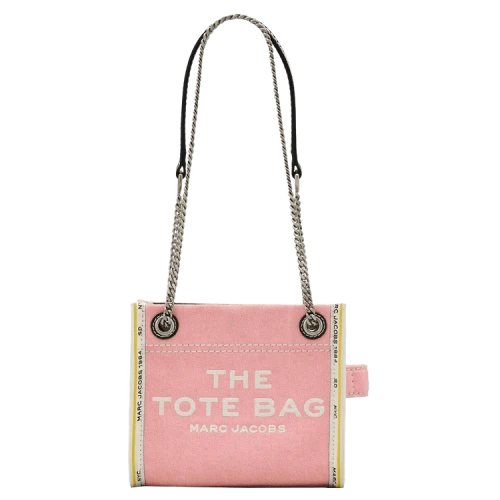 Marc Jacobs The Denim Chain Crossbody Tote Bag Ribbon Pink