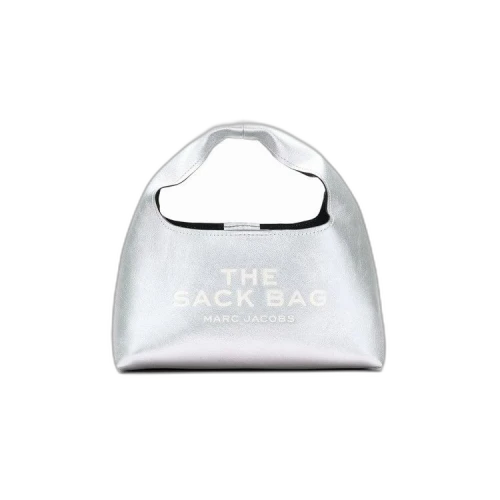 Marc Jacobs The Mini Sack Bag Metallic Leather Silver