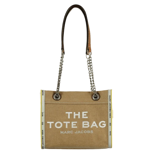 Marc Jacobs The Small Denim Chain Tote Beige