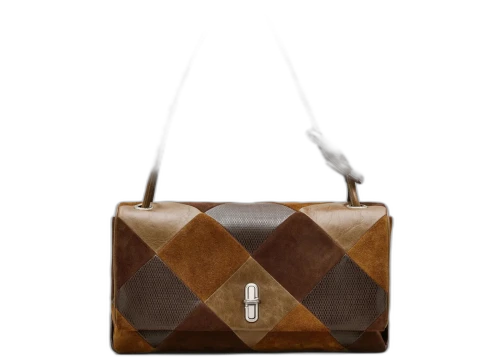 Marc Jacobs The Large Suede Patchwork Dual Shoulder Bag Brown Multi