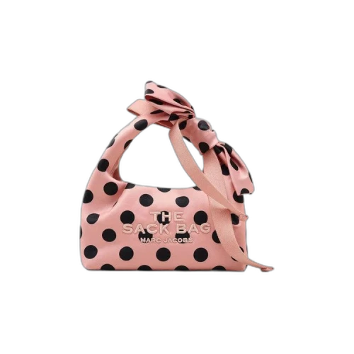 Marc Jacobs The Mini Sack Satin Dots Bow Sack Bag Peach Multi