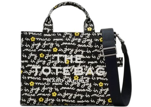 Marc Jacobs The Medium Tote Marc Is Joy Canvas Tote Bag Black Mutli