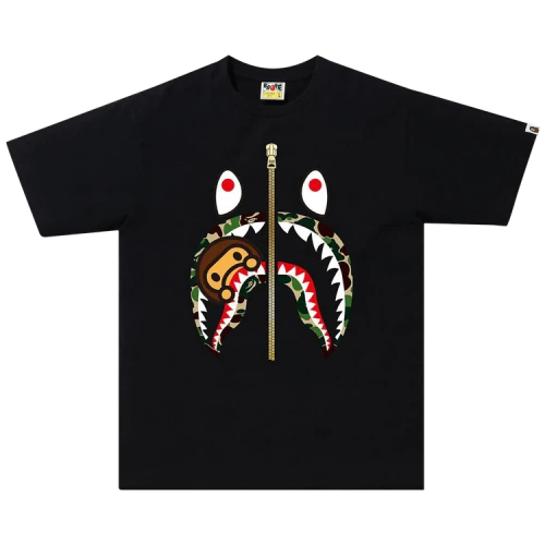 BAPE ABC Camo Milo Shark Tee 'Black/Green'