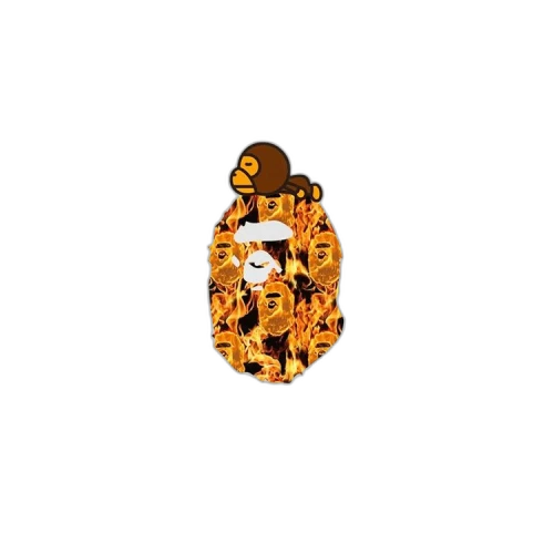 BAPE Flame Milo On Big Ape Tee 'White/Orange'