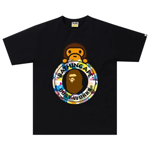 BAPE Multi Camo Milo Busy Works Tee 'Black'