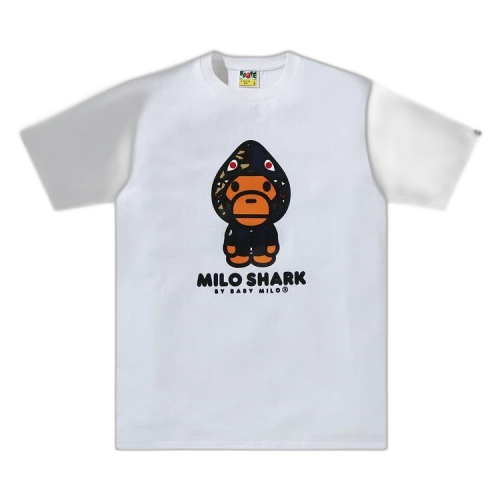 BAPE Milo Shark Tee 'White/Navy'