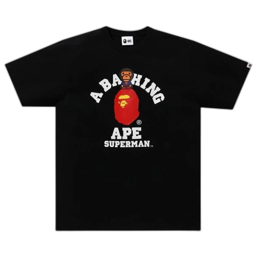 BAPE x DC Baby Milo Superman College Tee 'Black'