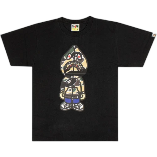 BAPE STA Camo Classic Milo Shark Tee 'Black/Yellow'