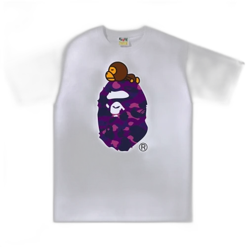BAPE Color Camo Milo On Big Ape Tee 'White/Purple'