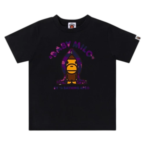 BAPE Kids Color Camo Milo Hoodie Tee 'Black/Purple'