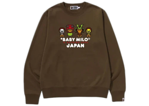 BAPE Baby Milo Japan Crewneck Gray