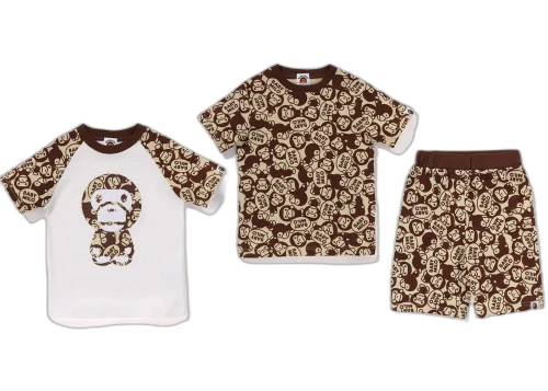 BAPE Kids' Solid Baby Milo Gift Set Brown
