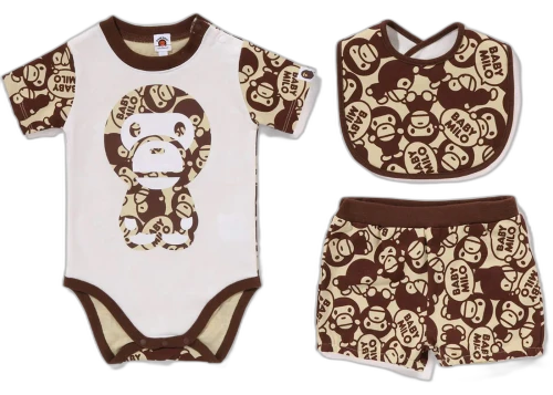 BAPE Solid Baby Milo Baby Gift Set Brown