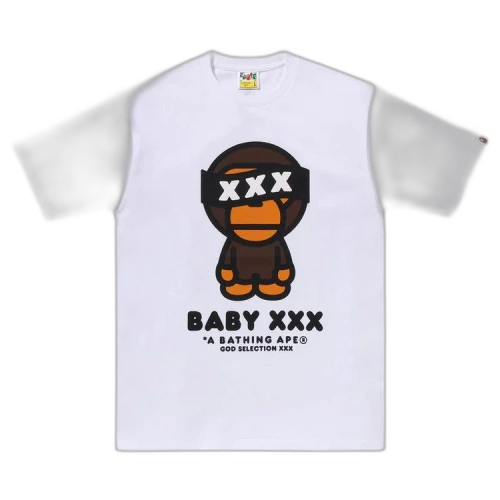 BAPE x GOD SELECTION XXX Baby Milo Tee 'White'
