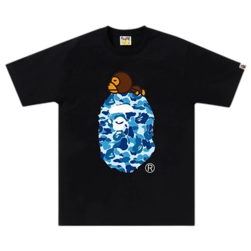 BAPE ABC Camo Milo On Big Ape Tee 'Black/Blue'
