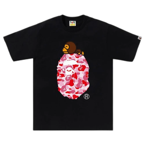 BAPE ABC Camo Milo On Big Ape Tee 'Black/Pink'