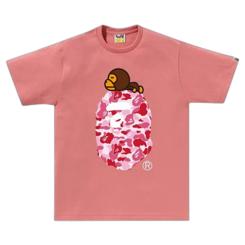BAPE ABC Camo Milo On Big Ape Tee 'Pink/Pink'