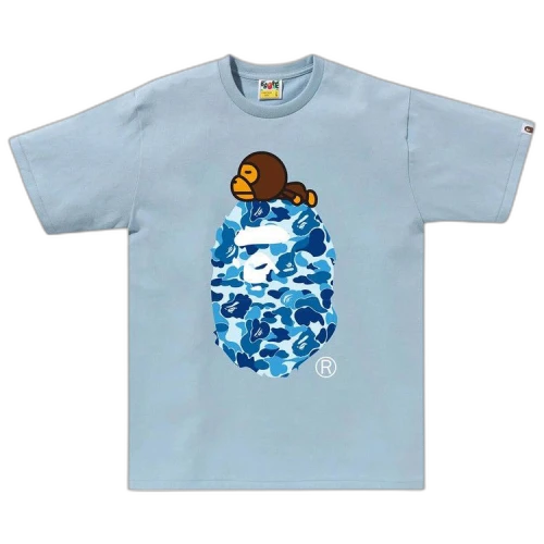 BAPE ABC Camo Milo On Big Ape Tee 'Sax/Blue'