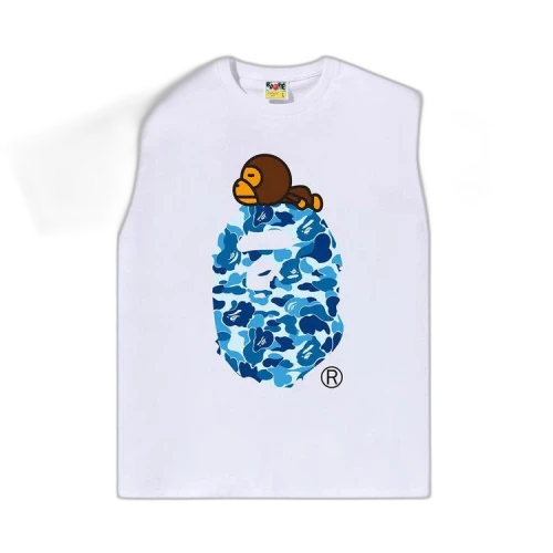BAPE ABC Camo Milo On Big Ape Tee 'White/Blue'