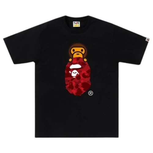 BAPE Color Camo Milo On Ape Head Tee 'Black/Red'