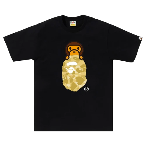 BAPE Color Camo Milo On Ape Head Tee 'Black/Yellow'
