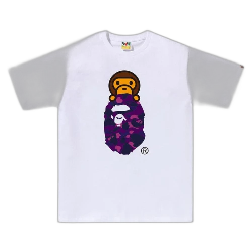 BAPE Color Camo Milo On Ape Head Tee 'White/Purple'