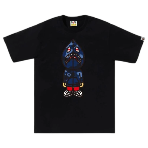 BAPE Color Camo Classic Milo Shark Tee 'Black/Navy'
