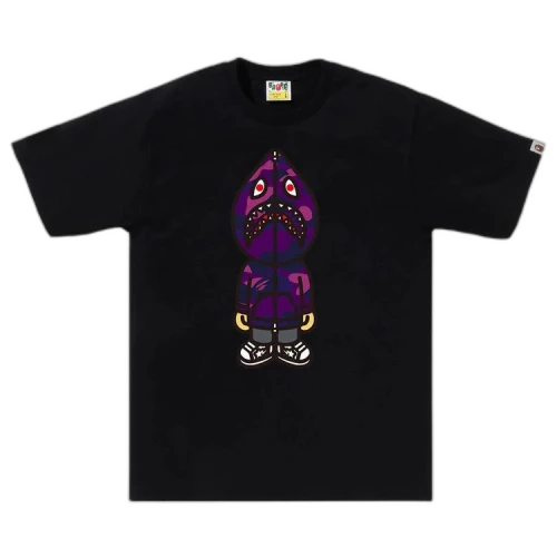 BAPE Color Camo Classic Milo Shark Tee 'Black/Purple'
