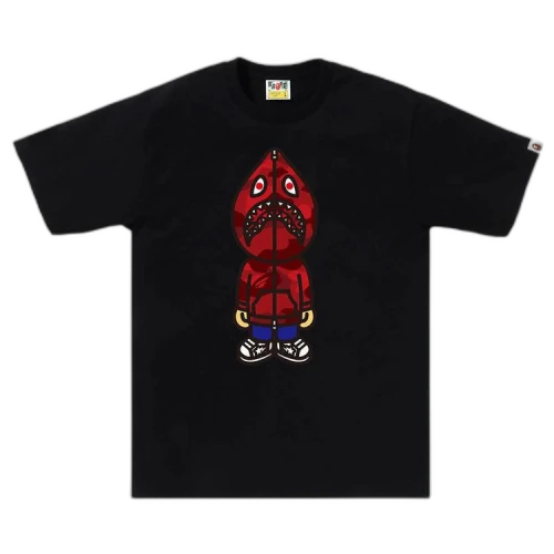 BAPE Color Camo Classic Milo Shark Tee 'Black/Red'