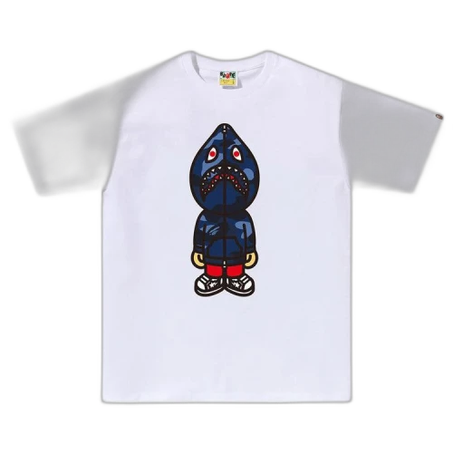 BAPE Color Camo Classic Milo Shark Tee 'White/Navy'