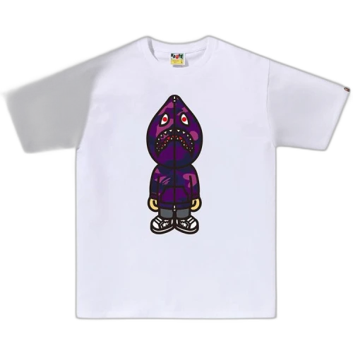 BAPE Color Camo Classic Milo Shark Tee 'White/Purple'