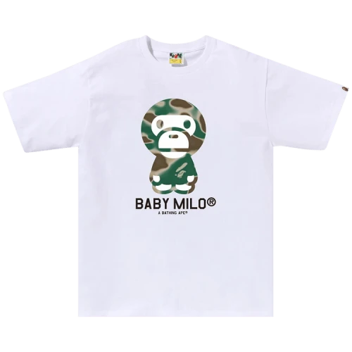 BAPE Liquid Camo Baby Milo Tee 'White/Olive Drab'