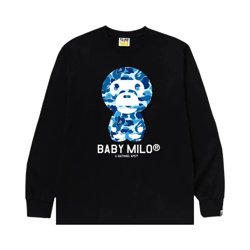 BAPE ABC Camo Baby Milo Long-Sleeve Tee 'Black/Blue'