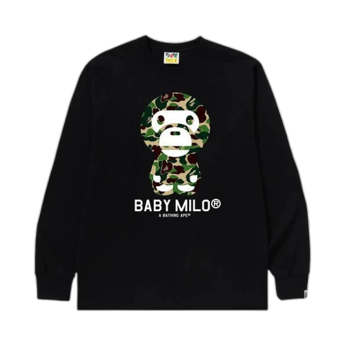 BAPE ABC Camo Baby Milo Long-Sleeve Tee 'Black/Green'