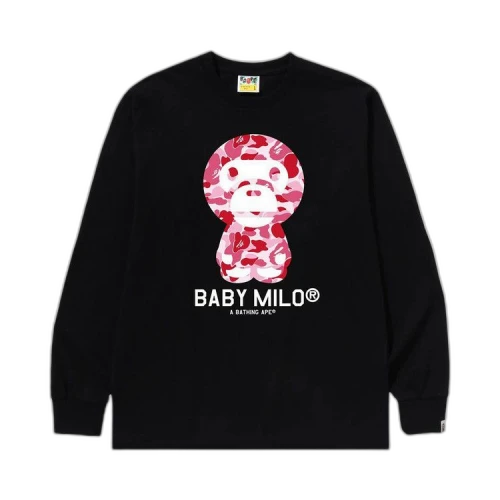 BAPE ABC Camo Baby Milo Long-Sleeve Tee 'Black/Pink'