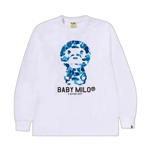 BAPE ABC Camo Baby Milo Long-Sleeve Tee 'White/Blue'