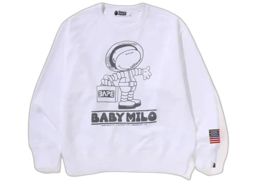 BAPE Astronauts Milo Relaxed Fit Crewneck Sweatshirt Black