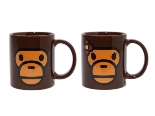 BAPE Baby Milo Baby Lisa Mug Cup Set Brown