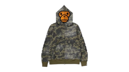 BAPE Bape/Joshua Vides Milo Face Full Zip Hoodie Green