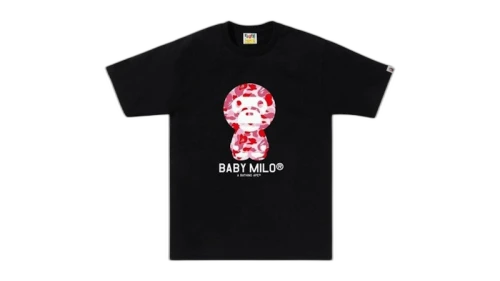 BAPE ABC Camo Baby Milo (SS25) Tee Black/Pink