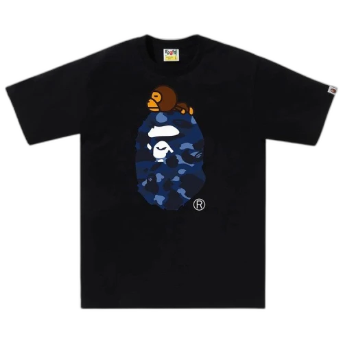 BAPE Color Camo Milo On Big Ape Tee 'Black/Navy'