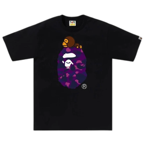 BAPE Color Camo Milo On Big Ape Tee 'Black/Purple'