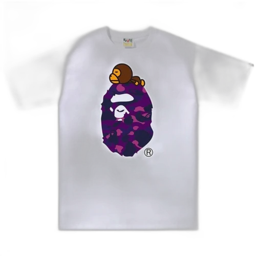 BAPE Color Camo Milo On Big Ape Tee 'White/Purple'