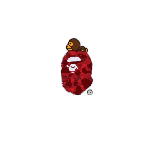 BAPE Color Camo Milo On Big Ape Tee 'White/Red'