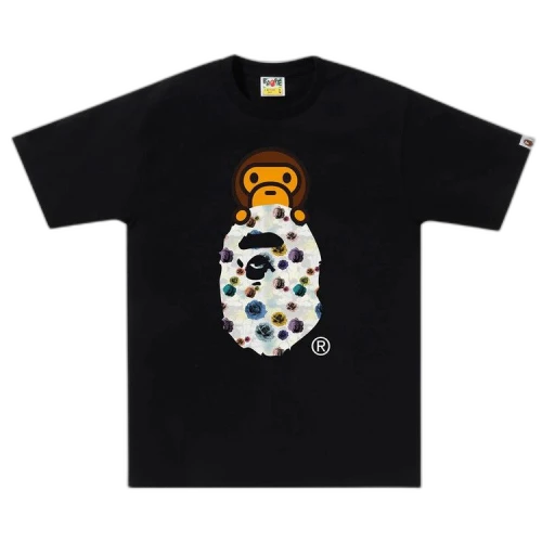 BAPE Floral Camo Milo On Ape Head Tee 'Black'