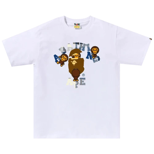 BAPE Check College Milo Tee 'White'