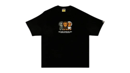 BAPE Three Apes Milo Relaxed Fit Tee Black