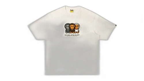 BAPE Three Apes Milo Relaxed Fit Tee White