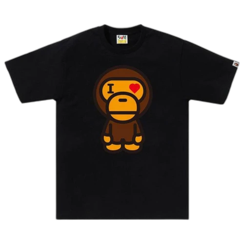BAPE Heart Baby Milo Tee 'Black'